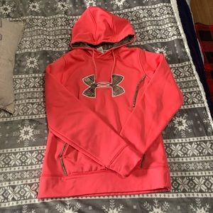 Under Armor pink & cami sweatshirt. Size S. Great condition
